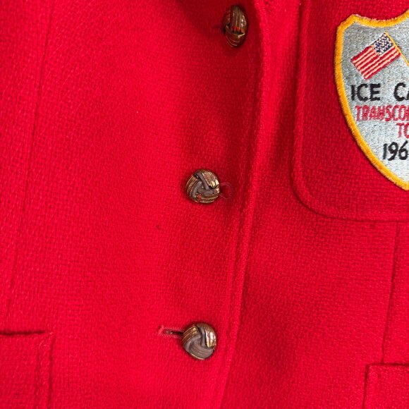 Vintage La Jolla Ice Capades Red Blazer Small Wool Blend 1961-62 Tour Patch - Picture 5 of 9